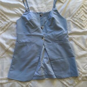 Light Blue Button-Front Top